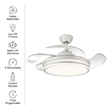 Ventilador de Techo Retráctil PHP XH258 de 42" Blanco con 6 Velocidades y Aspas Invisibles